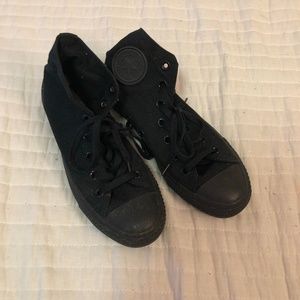 All Black High Top converse 6